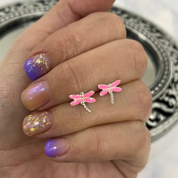 aros libelula esmaltado